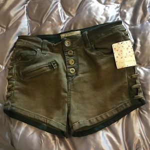 Free People Lone Ranger lace up botton shorts NWT